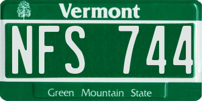 VT license plate NFS744