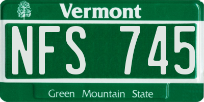 VT license plate NFS745
