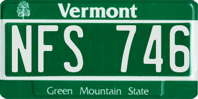VT license plate NFS746