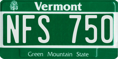 VT license plate NFS750