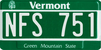 VT license plate NFS751