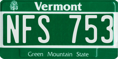 VT license plate NFS753