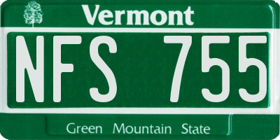 VT license plate NFS755