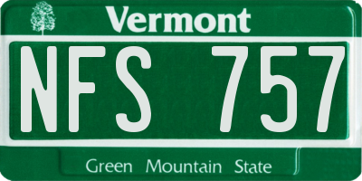 VT license plate NFS757