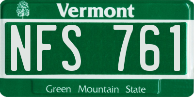 VT license plate NFS761