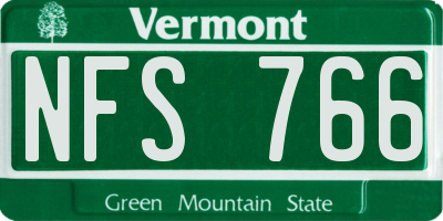 VT license plate NFS766