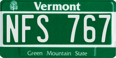VT license plate NFS767