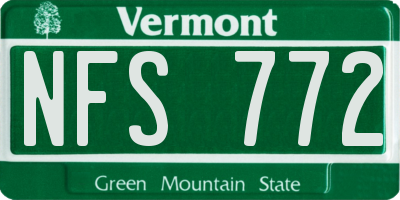VT license plate NFS772
