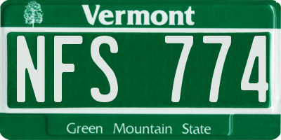 VT license plate NFS774