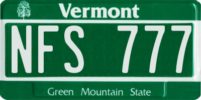 VT license plate NFS777