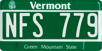 VT license plate NFS779