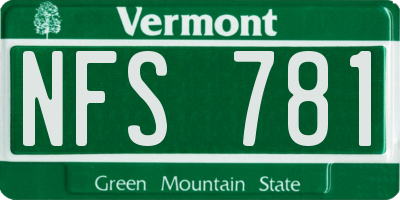 VT license plate NFS781