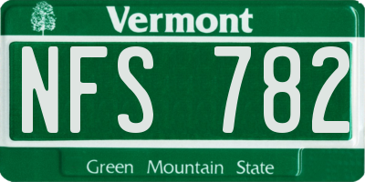 VT license plate NFS782