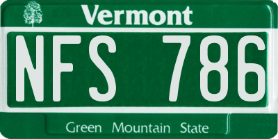 VT license plate NFS786