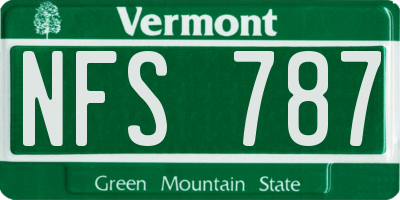 VT license plate NFS787