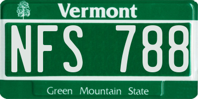 VT license plate NFS788