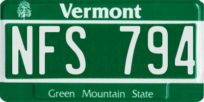VT license plate NFS794