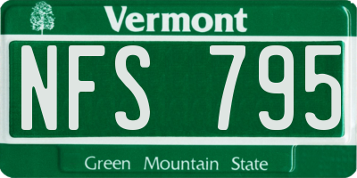 VT license plate NFS795