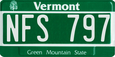 VT license plate NFS797