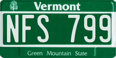VT license plate NFS799