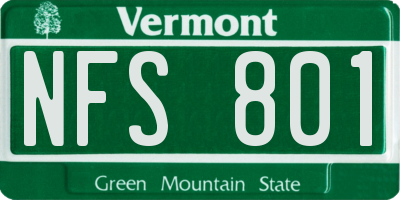 VT license plate NFS801