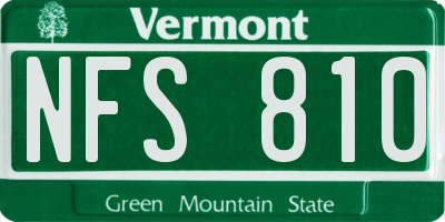 VT license plate NFS810