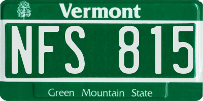 VT license plate NFS815