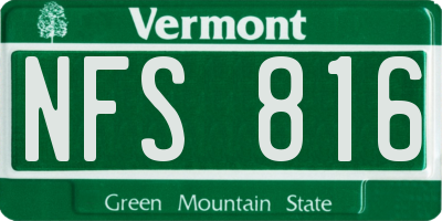 VT license plate NFS816