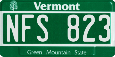 VT license plate NFS823