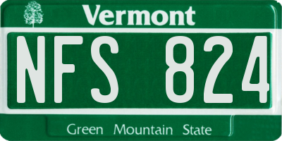 VT license plate NFS824
