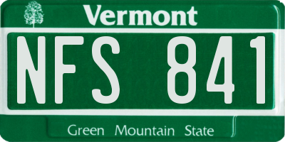 VT license plate NFS841