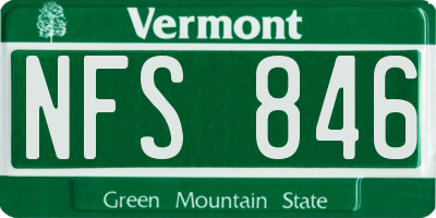 VT license plate NFS846