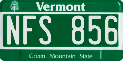 VT license plate NFS856