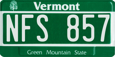 VT license plate NFS857