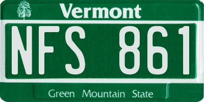 VT license plate NFS861