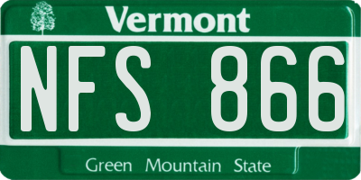 VT license plate NFS866