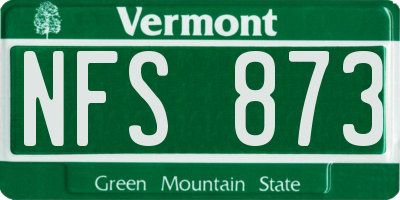 VT license plate NFS873