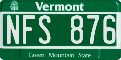 VT license plate NFS876