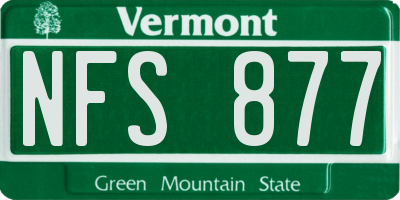 VT license plate NFS877
