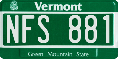 VT license plate NFS881