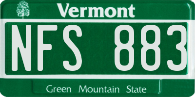 VT license plate NFS883