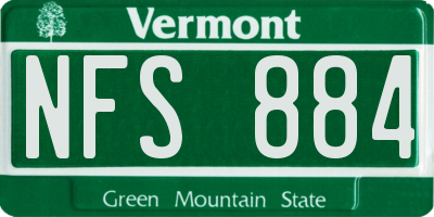VT license plate NFS884