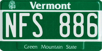 VT license plate NFS886