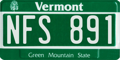 VT license plate NFS891