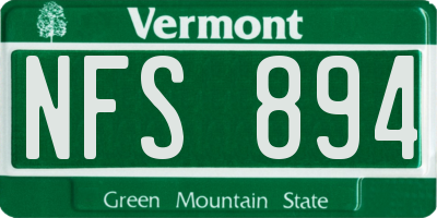 VT license plate NFS894