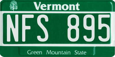 VT license plate NFS895