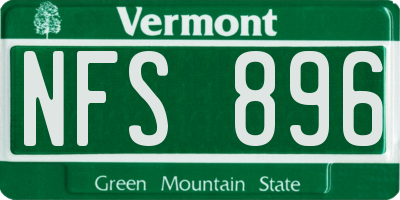 VT license plate NFS896