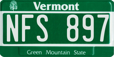 VT license plate NFS897
