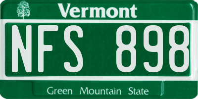 VT license plate NFS898