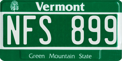 VT license plate NFS899